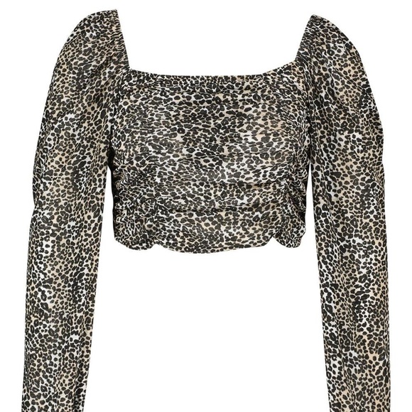 NWT Leopard Ruched Top - Picture 4 of 4